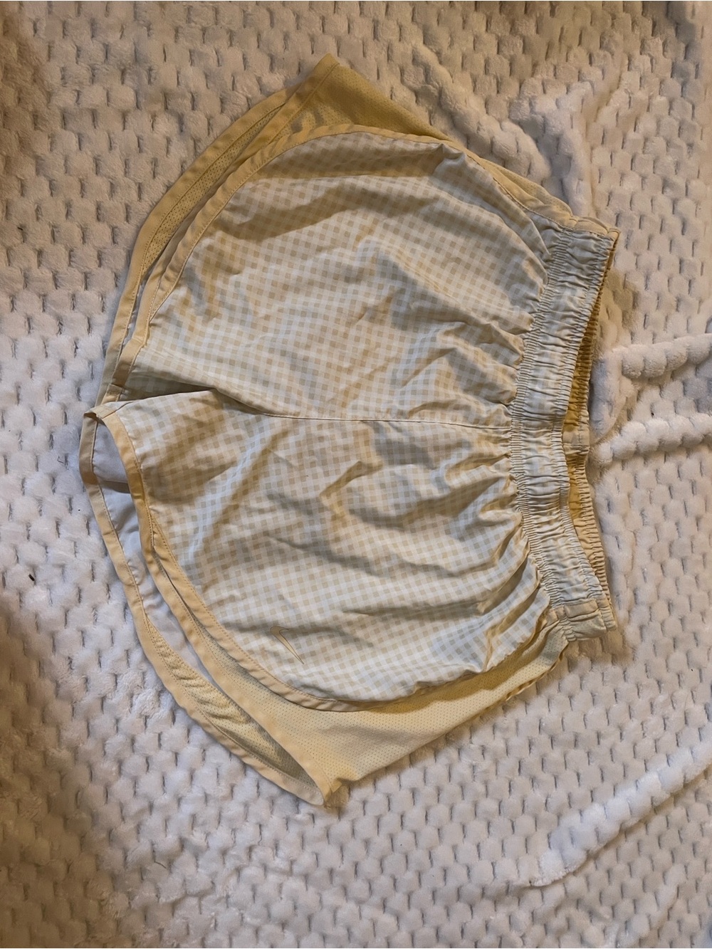 Nike Yellow Gingham Athletic Shorts